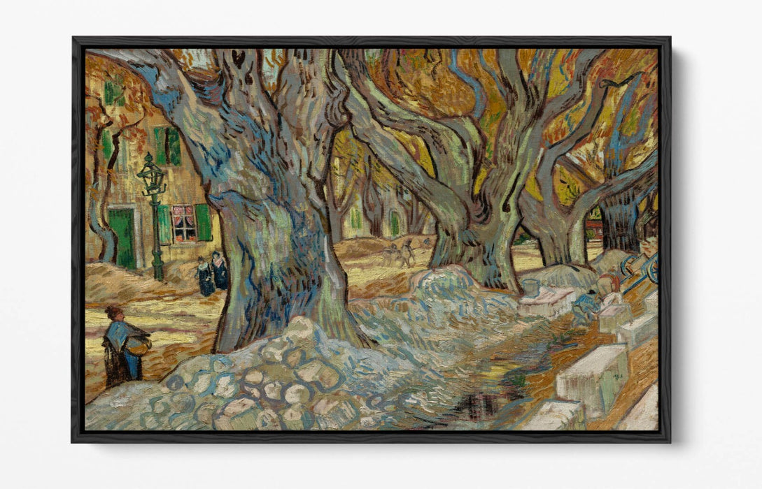 VINCENT VAN GOGH, THE LARGE PLANE TREES -FLOAT EFFECT CANVAS WALL ART PRINT