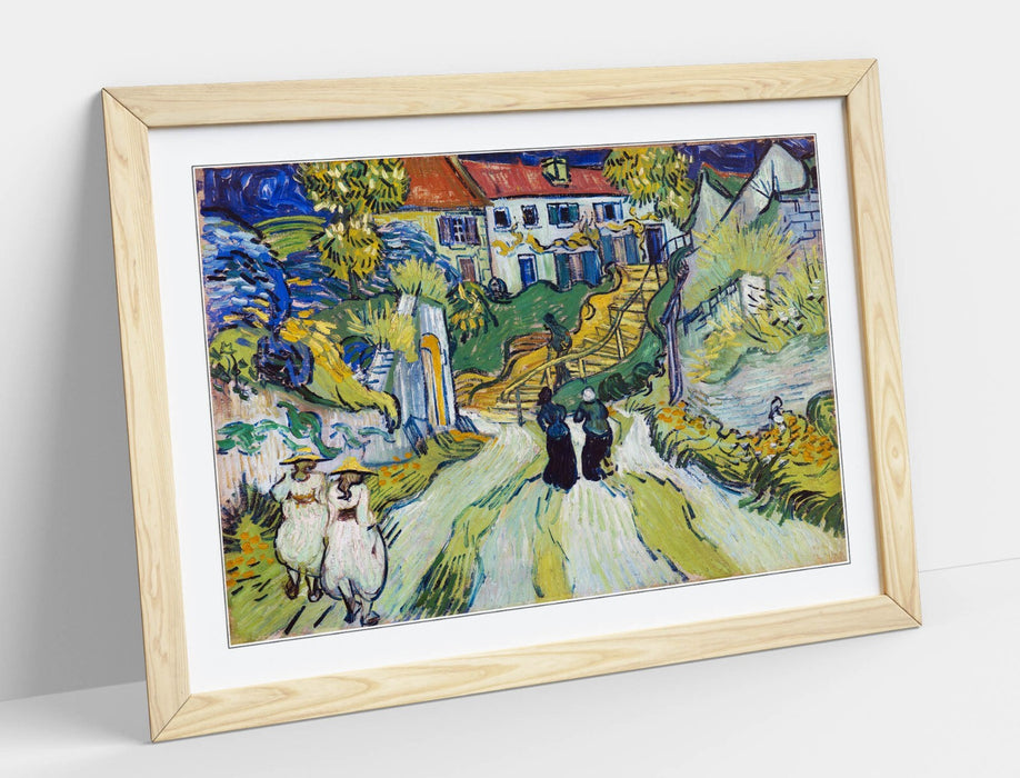 Framed Art Poster - Vincent Van Gogh Stairway At Auvers | Matte Paper Print UK Made