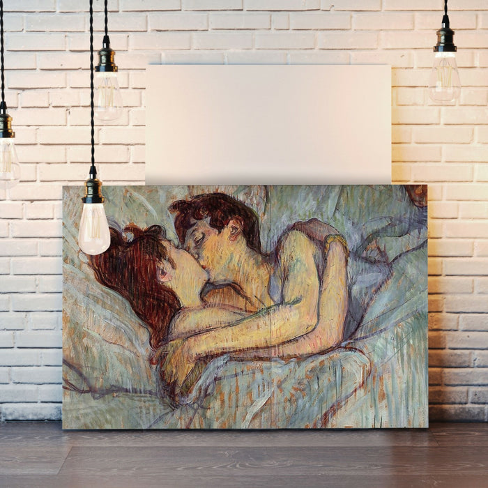 Henri Lautrec In bed the Kiss Love CANVAS WALL ART PRINT PAINTING FRAMED