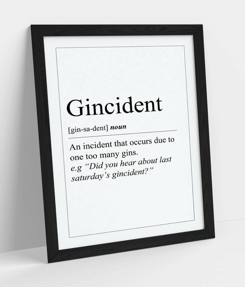 Framed Wall Art - Funny Kitchen Art With Definition Quote Print | Handmade UK Poster
