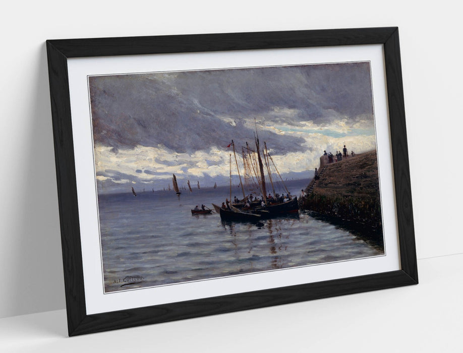 Framed Art Poster – Alfred Guillou Sardine Fishermen Painting | Handmade UK Frame