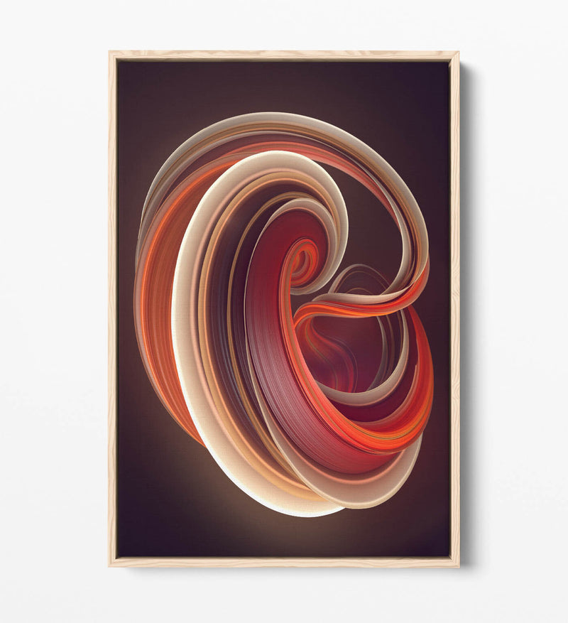 Canvas Wall Art – Abstract Multi Color Swirl Print | Float Effect, Ready to Hang