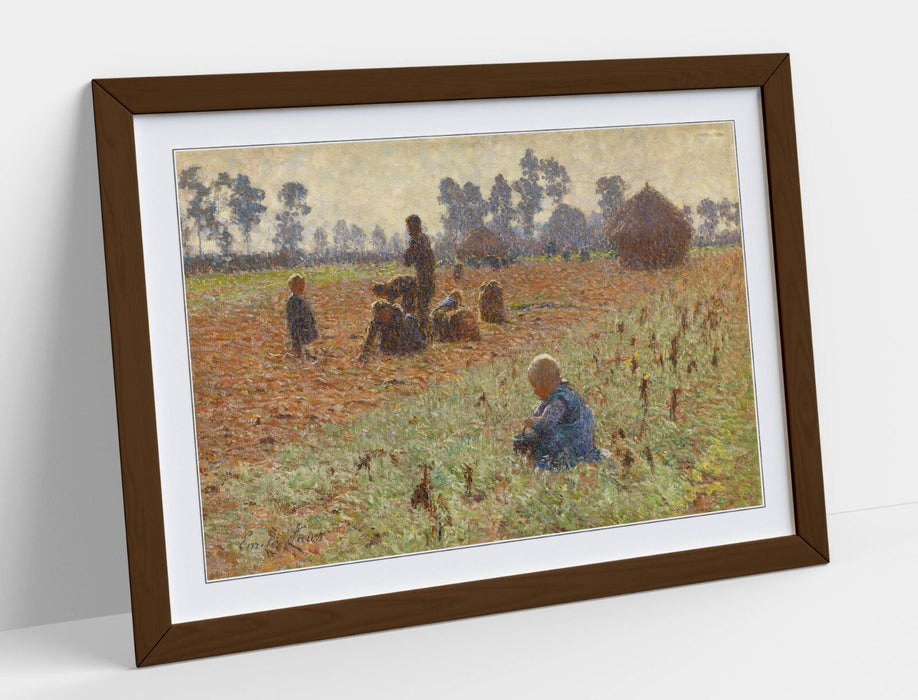 Framed Wall Art - Emile Claus Gathering Grain Painting Print 4 Sizes Ready To Hang