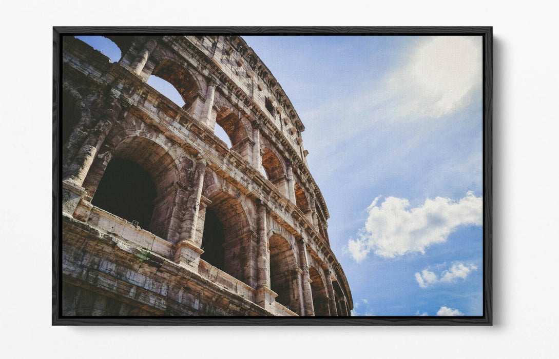 Canvas Wall Art - The Colosseum Float Effect Print | Handmade Beige Decor