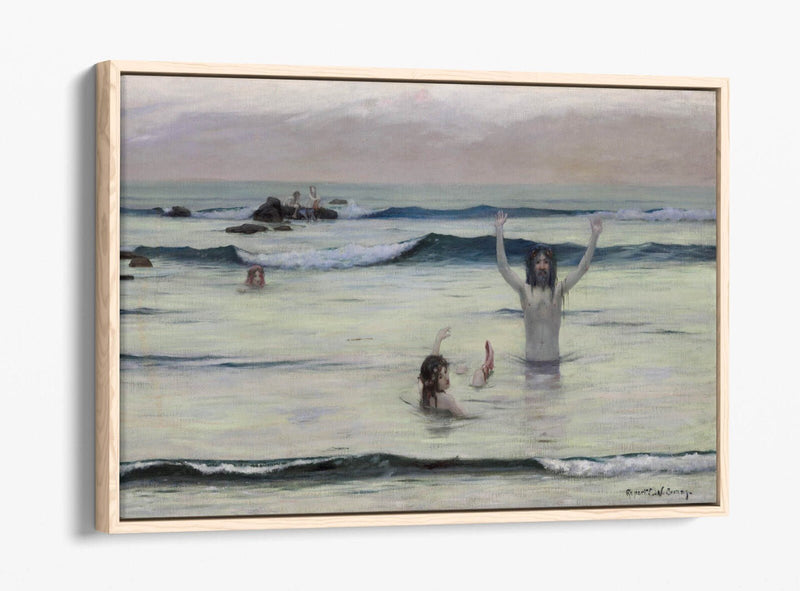 Canvas Wall Art - Rupert Bunny Tritons Float Effect Premium Print 30mm Frame