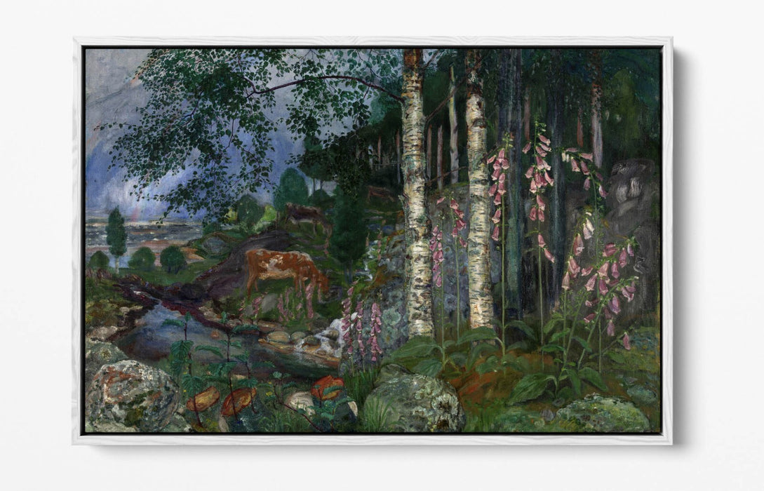 NIKOLAI ASTRUP, FOXGLOVES -FLOAT EFFECT CANVAS WALL ART PRINT