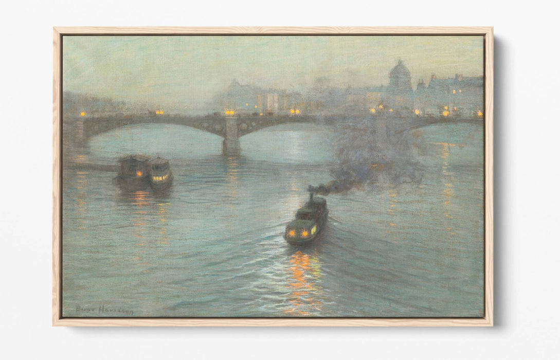 L. BIRGE HARRISON, EVENING ON THE SEINE -FLOAT EFFECT CANVAS WALL ART PRINT