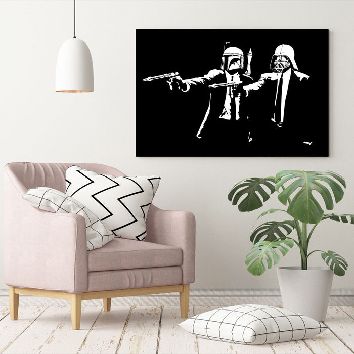 Banksy Canvas Art – Star Wars Pulp Fiction Street Art Print | Ready To Hang