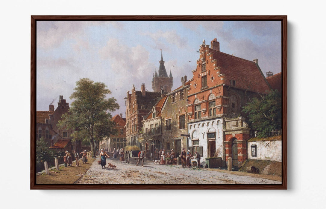 ADRIANUS EVERSEN, A VIEW IN DELFT -FLOAT EFFECT CANVAS WALL ART PIC PRINT