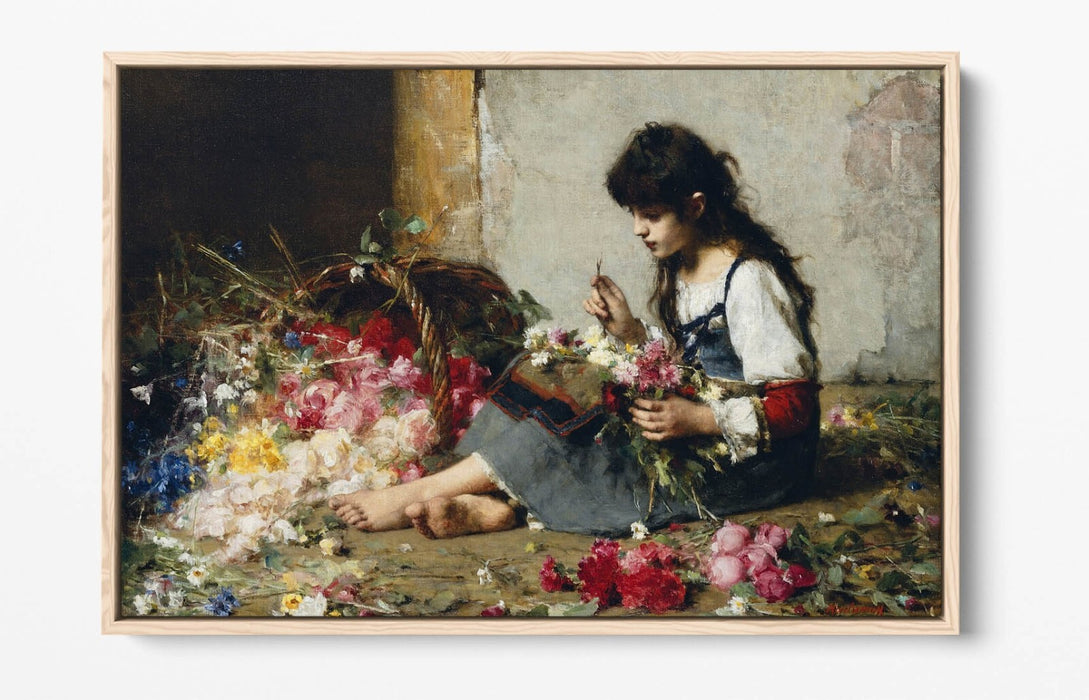 Canvas Wall Art Print - Flower Girl Float Effect on Handmade MDF Frame