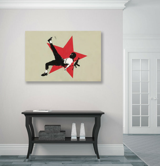 CANVAS WALL ART STREET PRINT ARTWORK GRAFFITI FOOTBALL RED STAR BANKSY
