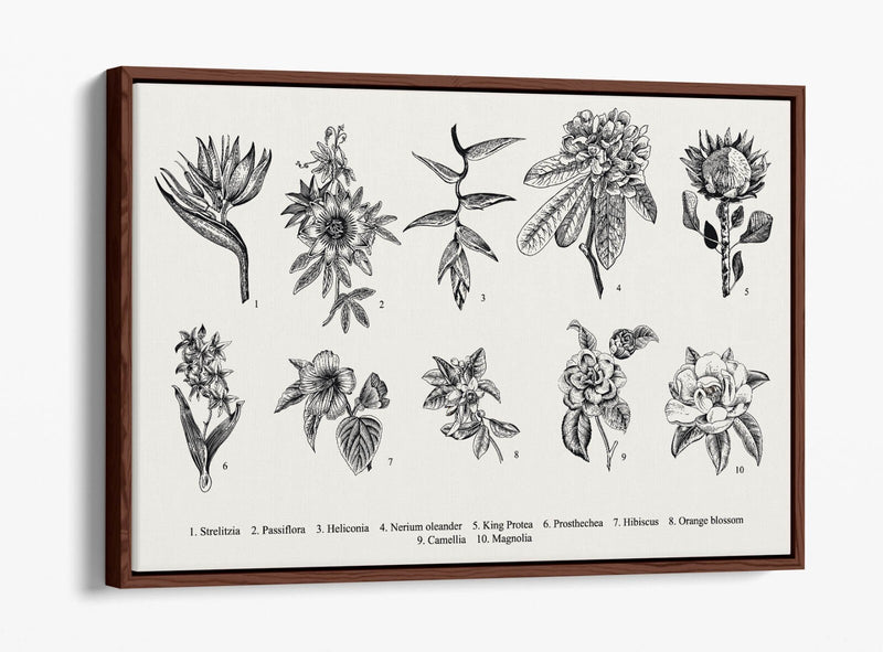 Canvas Wall Art - Flower Wall Decor With Float Effect Frame | Handmade UK Art