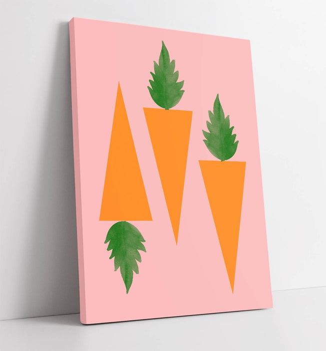 CARROTS TRENDY MINIMALIST KITCHEN DECOR -CANVAS WALL ART PICTURE PRINT