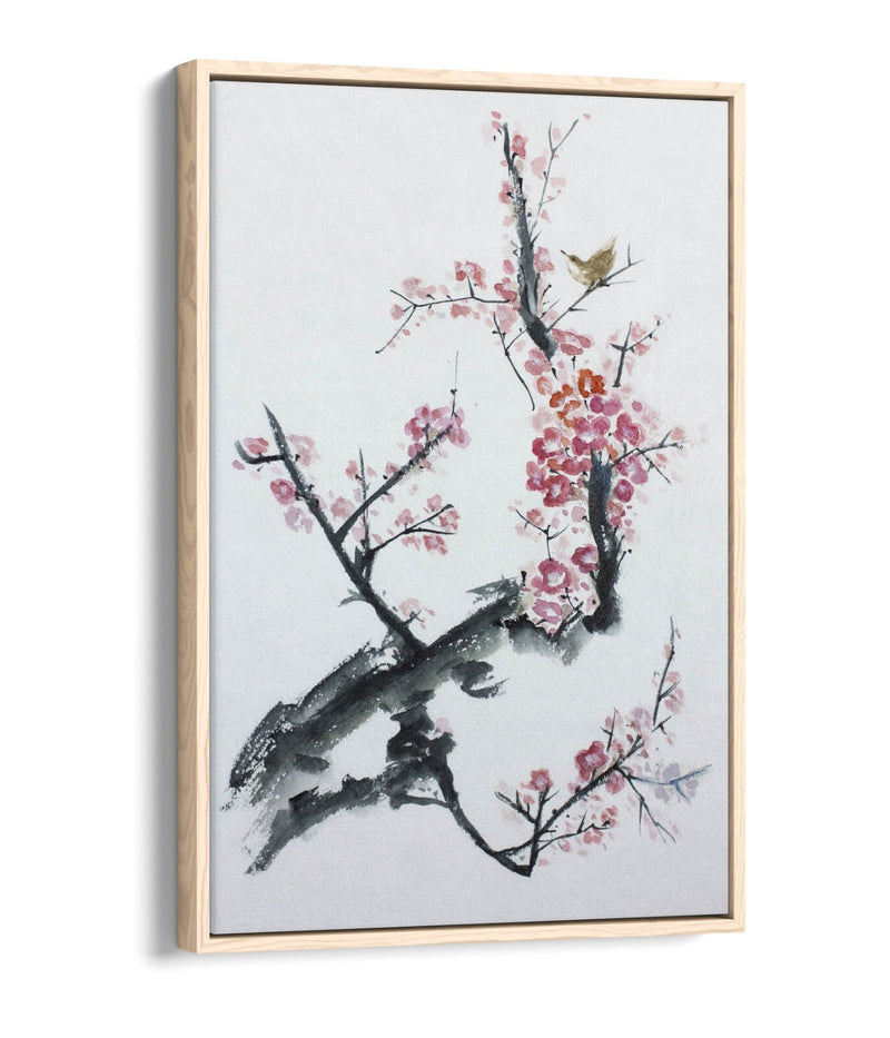 Canvas Wall Art – Asian Tree Blossom Float Effect on Premium MDF Frame
