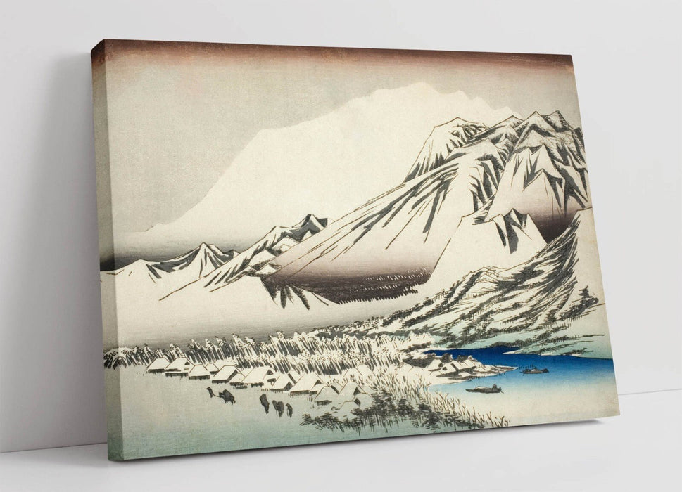 Canvas Wall Art - Utagawa Hiroshige Linger Snow On Mount Hira | Handmade Vibrant Print