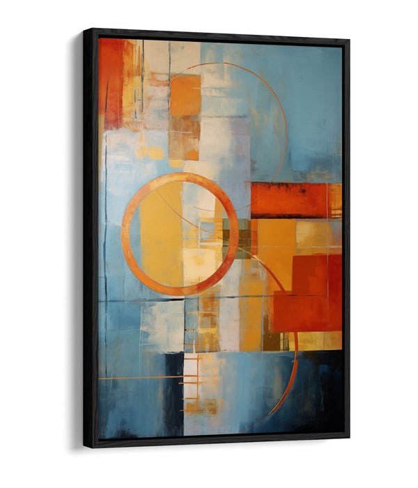 Float Effect Canvas Art – Blue Red Abstract Print | Premium MDF Frame, Ready To Hang
