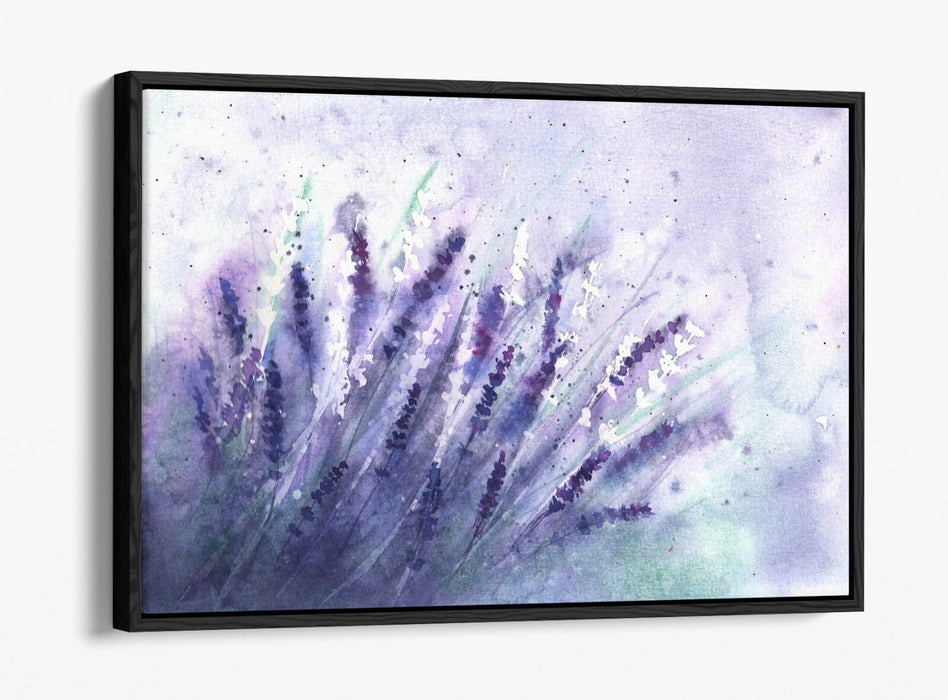Lavender Canvas Wall Art – Watercolour Flower Print | Float Effect Canvas, Ready To Hang