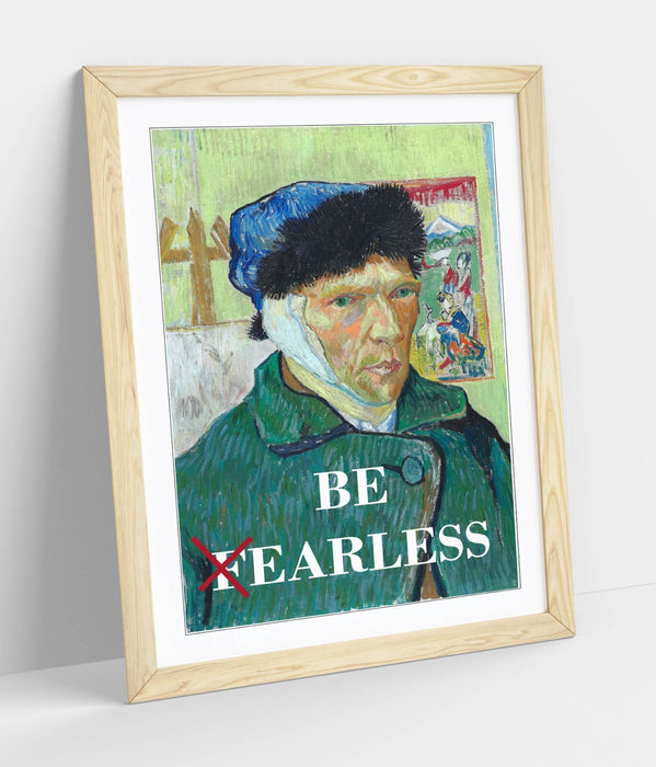 Van Gogh Wall Art – Framed Art Print With Funny 'Be Earless' Quote, Ready To Hang