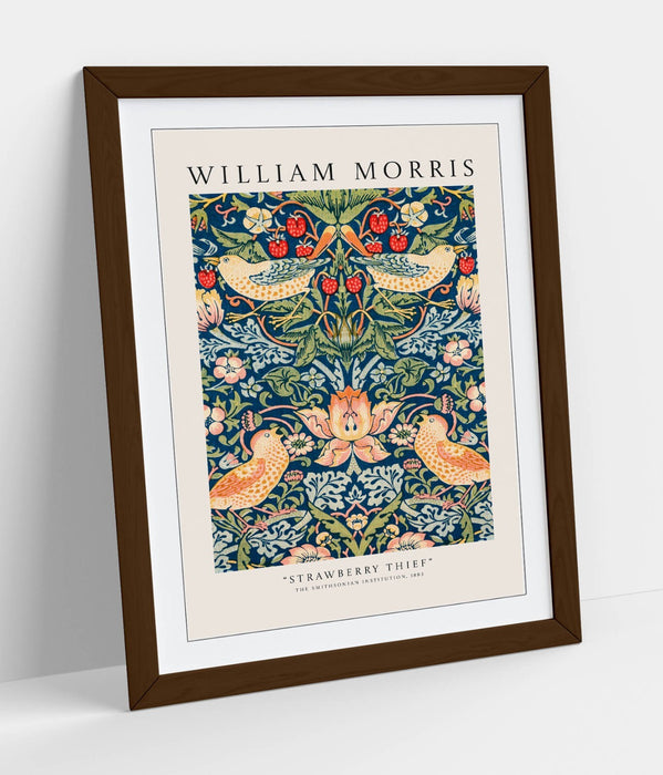 Framed Wall Art William Morris Strawberry Thief Print – Botanical Plant Decor Poster