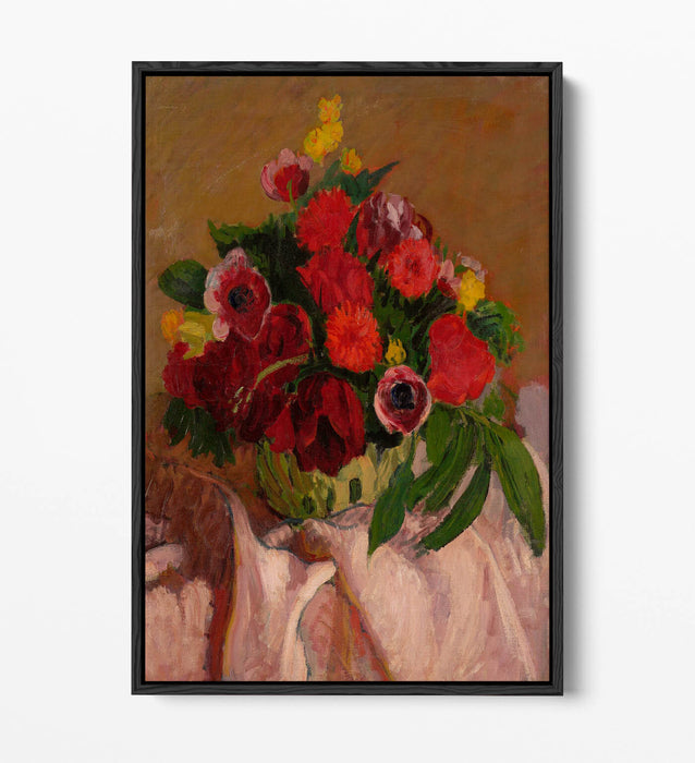 Float Effect Canvas Art - Mixed Flower Canvas Print on Custom Deep Frame