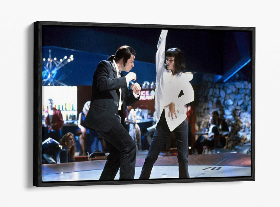 Pulp Fiction Canvas Art - Iconic Dance Scene Movie Wall Art | Handmade UK Float Frame