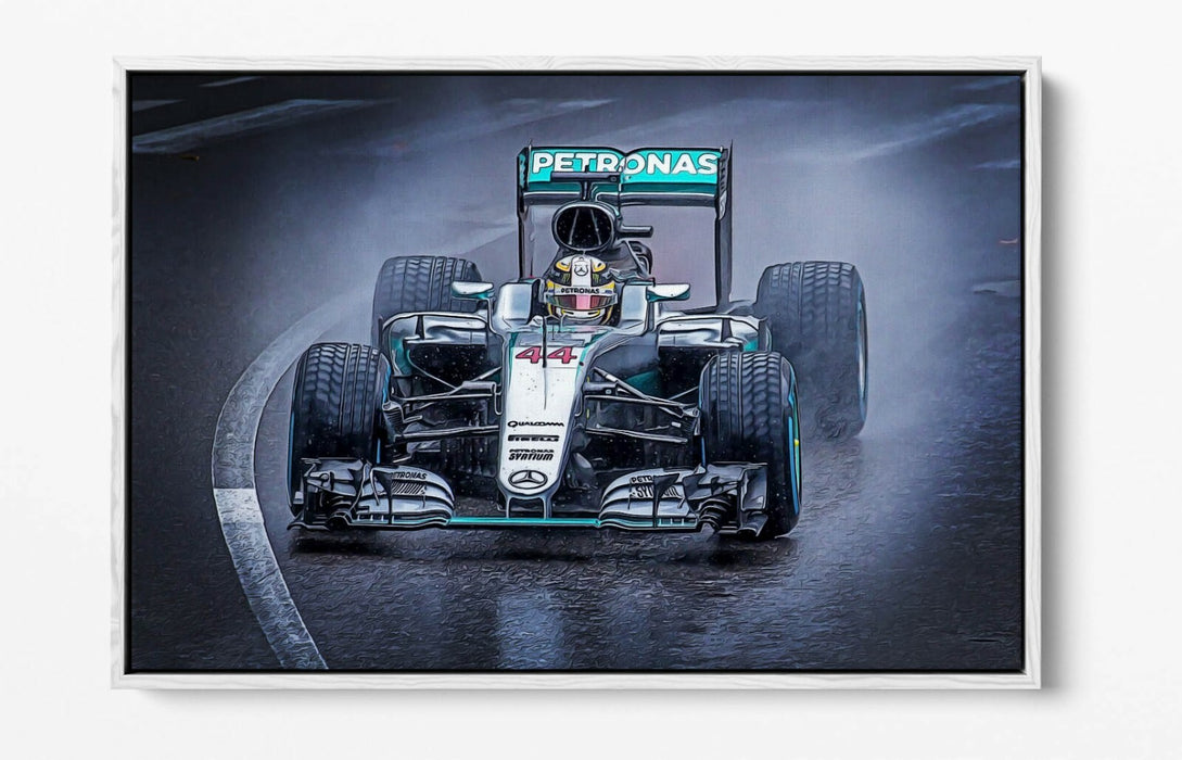 Lewis Hamilton Canvas Art – Mercedes F1 Float Effect Wall Art With Premium Varnish Finish