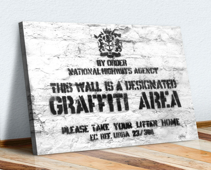 BANKSY - DESIGNATED GRAFFITI AREA -  CANVAS STREET WALL ART PRINT ARTWORK