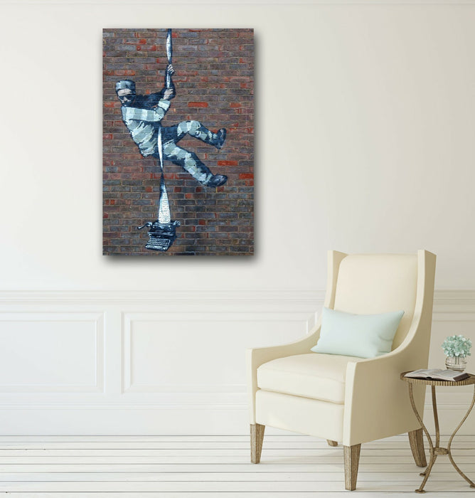 BANKSY READING JAIL PRISONER GRAFFITI CANVAS WALL ART PRINT ARTWORK DEEP FRAMED