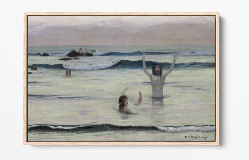 Canvas Wall Art - Rupert Bunny Tritons Float Effect Premium Print 30mm Frame
