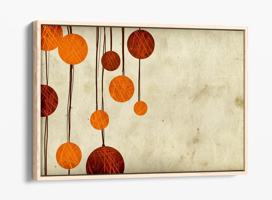 Canvas Wall Art - Red Orange Abstract Shapes | Float Effect, Premium Varnish Finish