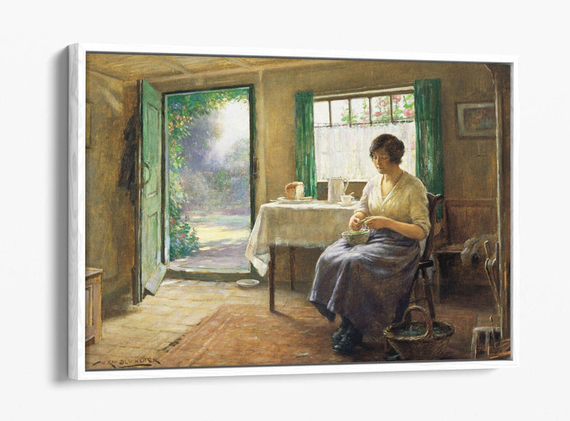 Float Effect Canvas Art - Lunchtime Preparation Print on Premium Deep Frame