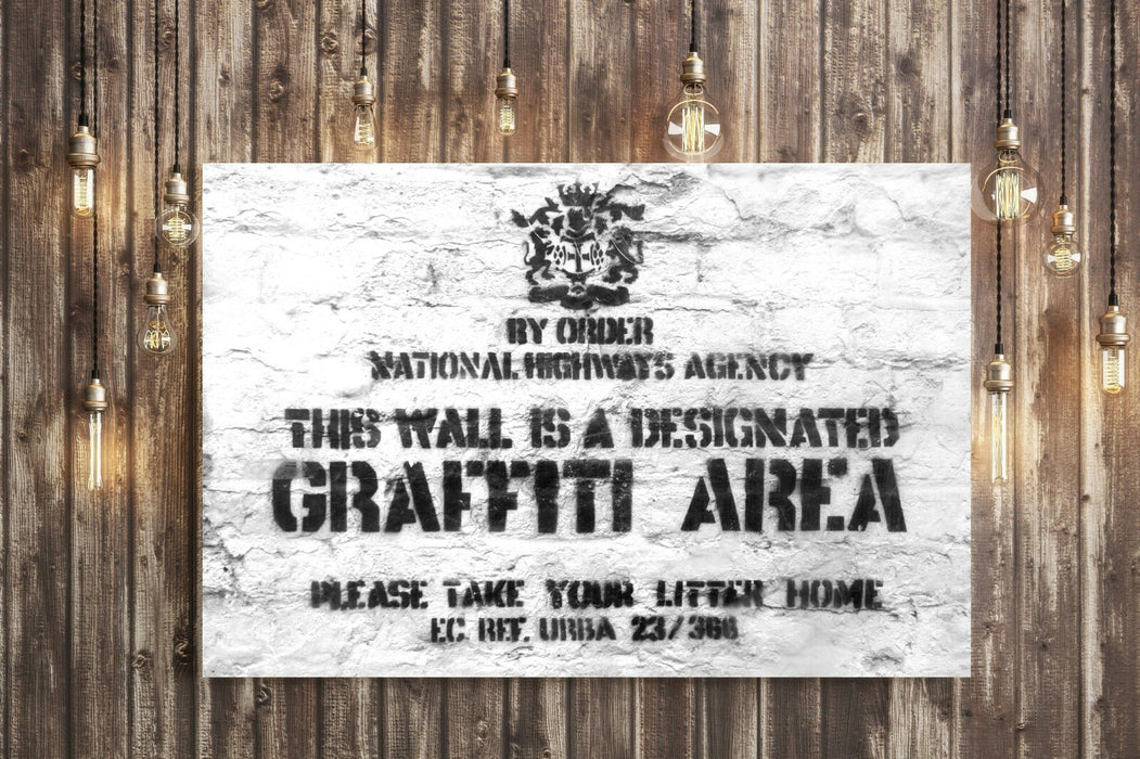 BANKSY - DESIGNATED GRAFFITI AREA -  CANVAS STREET WALL ART PRINT ARTWORK