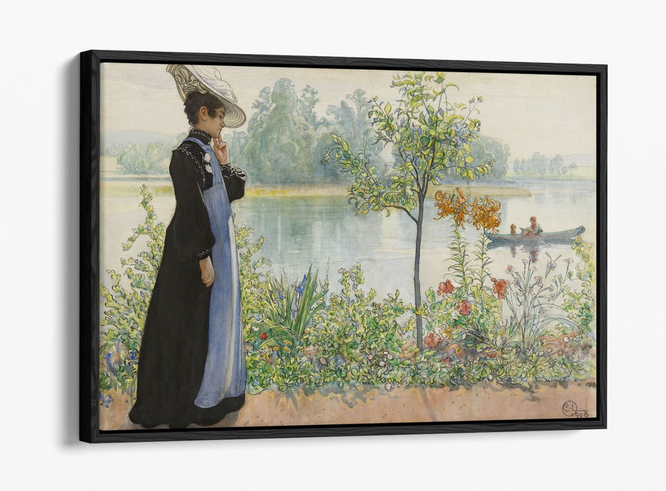 Canvas Wall Art Carl Larsson Karin At The Shore | Handmade Float Effect Print