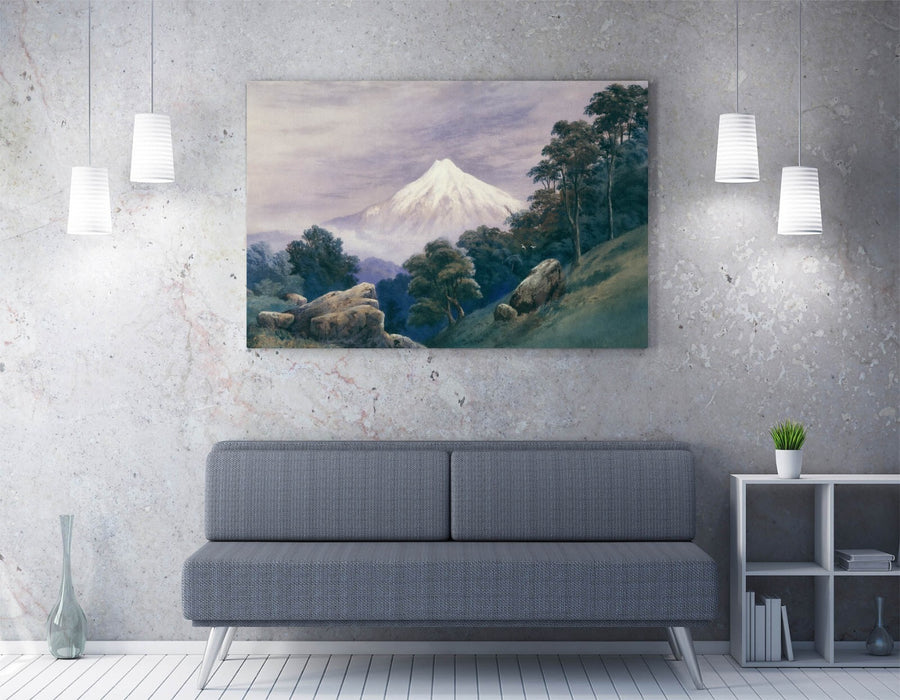 Canvas Wall Art - John Hoyte Painting Mt Egmont | Handmade Canvas Print