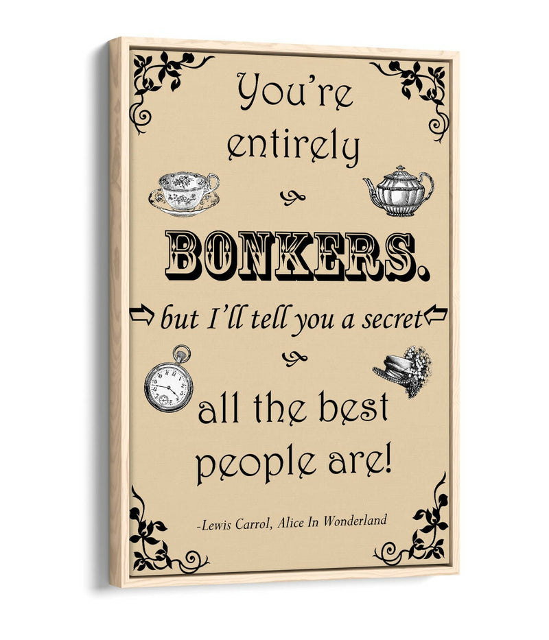 Alice in Wonderland Canvas - Lewis Carroll Quote Print | Float Effect Wall Art