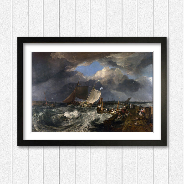 Turner Calais Pier Poster – Framed Art Print With Wood Grain Frame & Archival Ink