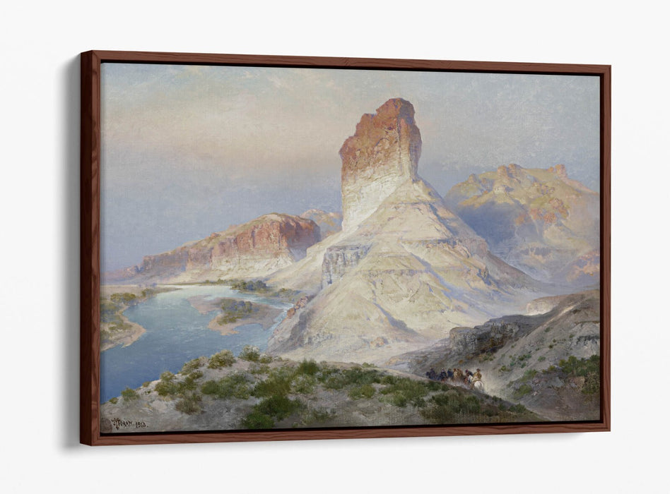 THOMAS MORAN, THE CASTLE ROCK GREEN RIVER-FLOAT EFFECT CANVAS WALL ART PIC PRINT
