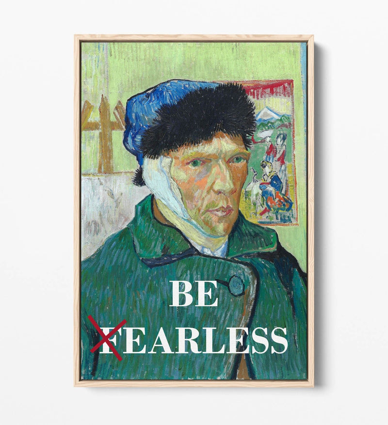 Canvas Wall Art | Funny Van Gogh Portrait 'Be Earless' Float Effect Print