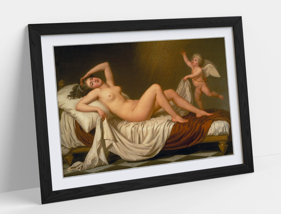 Framed Wall Art Poster – Danae Painting Print With Woodgrain Frame & Archival Ink