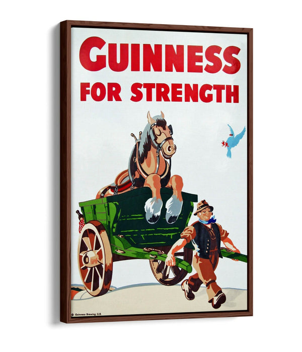 Vintage Canvas Art – Guinness Poster Print on Float Effect Canvas Wall Art