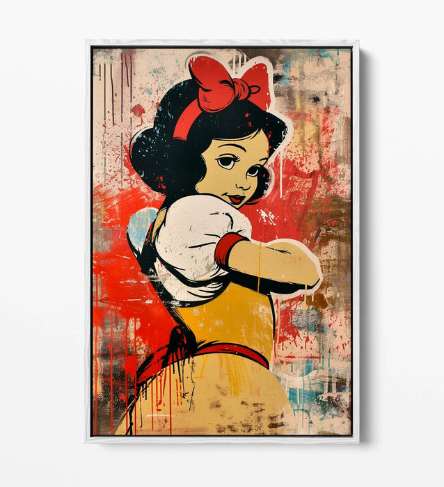 Float Effect Canvas Art – Red Splash Graffiti Home Decor with Stylish Float Frame