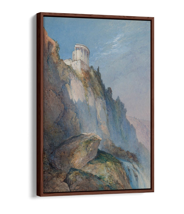 WILLIAM CALLOW,TEMPLE OF VESTA & FALLS AT TIVOLI -FLOAT EFFECT CANVAS ART PRINT