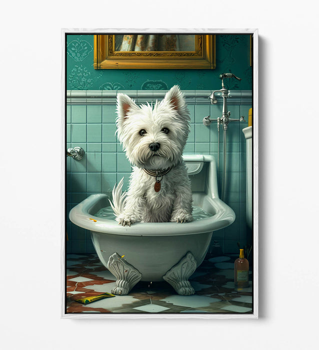 West Highland Terrier Art - Handmade UK Canvas Wall Art | Float Effect Print