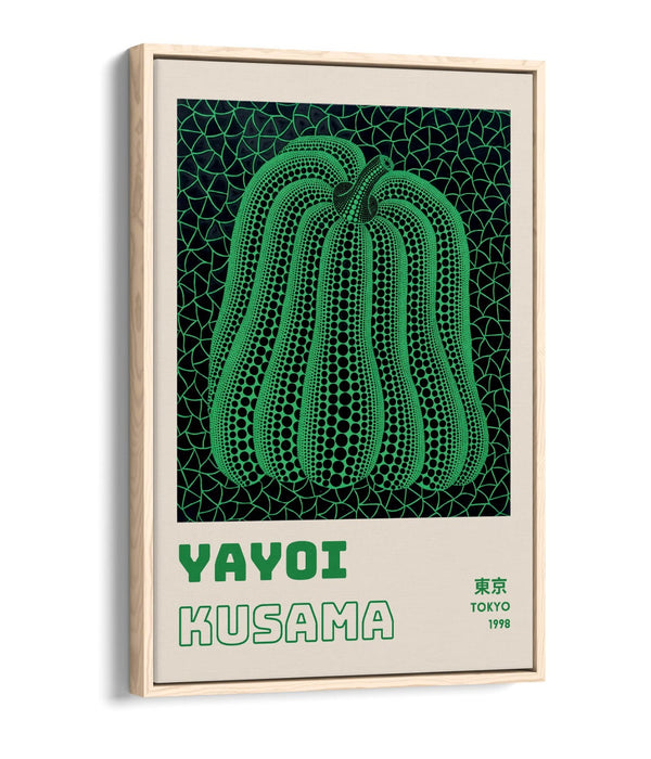 Green Pumpkin Canvas Art - Contemporary Wall Decor With Float Effect Frame