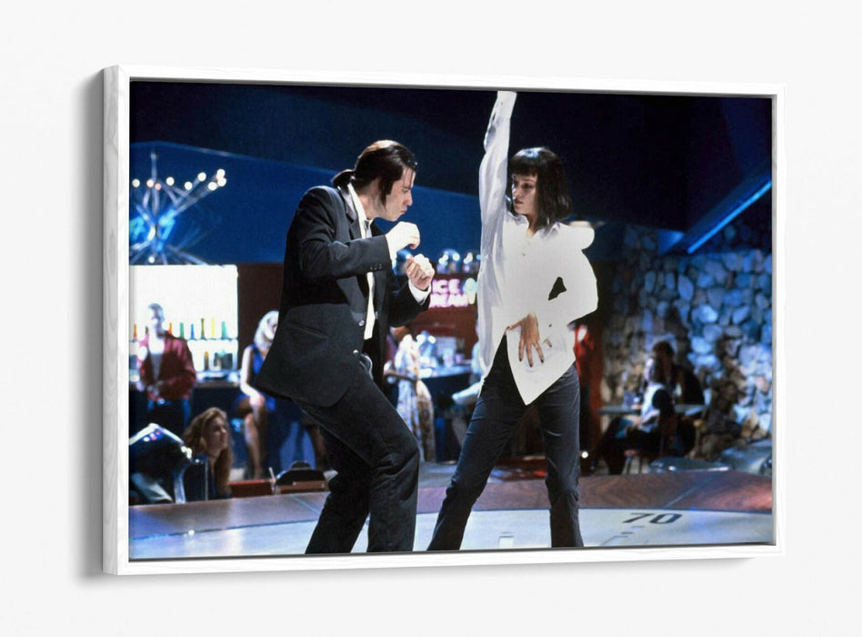 Pulp Fiction Canvas Art - Iconic Dance Scene Movie Wall Art | Handmade UK Float Frame