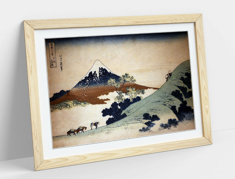 Framed Art Poster – Mount Fuji Artwork With Natural Wood Frame & Matte Paper Print