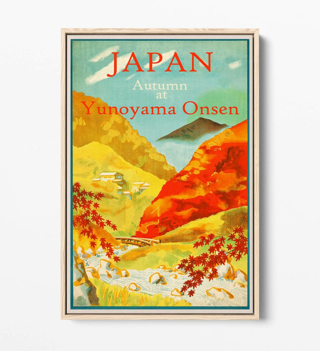 Vintage Japan Travel Poster - Retro Canvas Art With Float Effect Frame & Vibrant Color Print