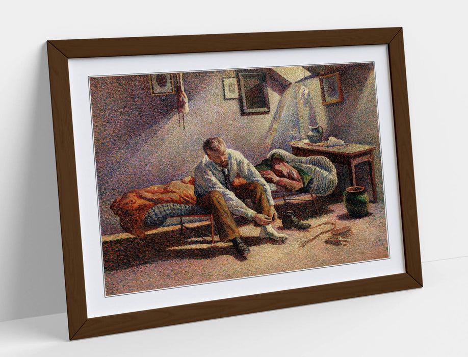 Framed Wall Art - Maximillien Luce Morning Interior Print | Handmade Wood Grain Frame