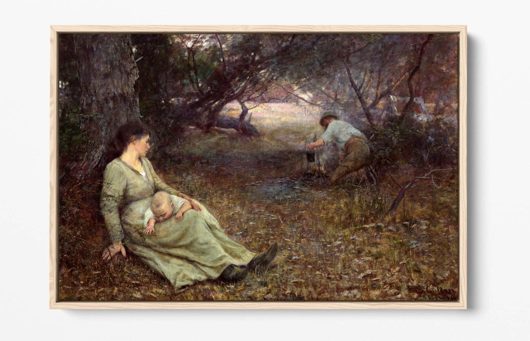 FREDERICK MC CUBBIN, ON THE WALLABY TRACK -FLOAT EFFECT CANVAS WALL ART PRINT