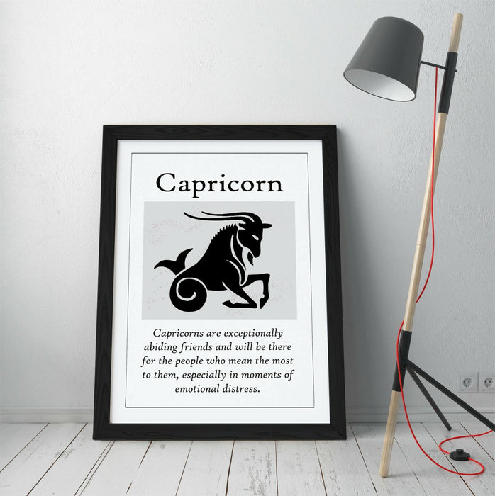 CAPRICORN STAR SIGN ZODIAC ASTOLOGY QUOTE SLOGAN -FRAMED WALL ART PICTURE PRINT